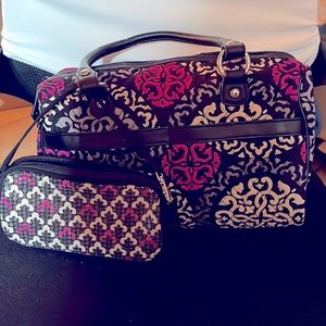 Vera Bradley Canterberry Magenta satchel and wristlet